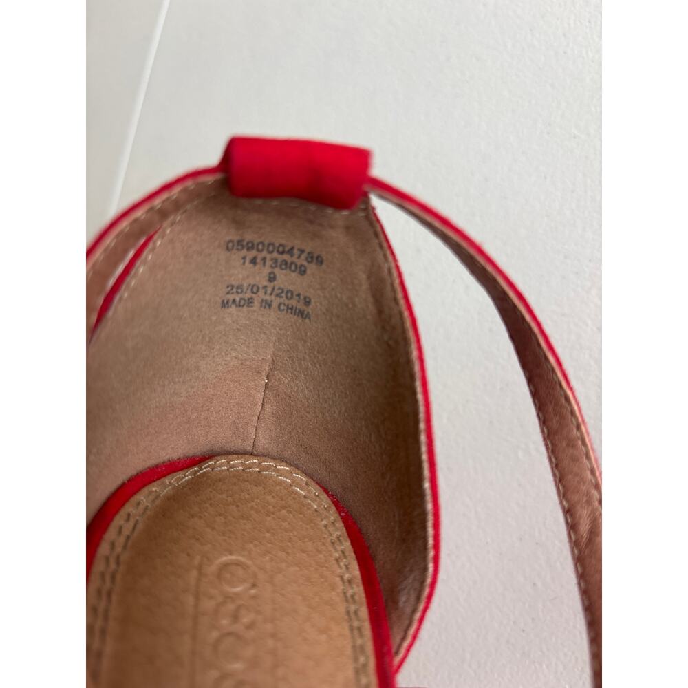 ASOS Red Block Heel Ankle Strap Sandals Size 9 - Picture 9 of 9
